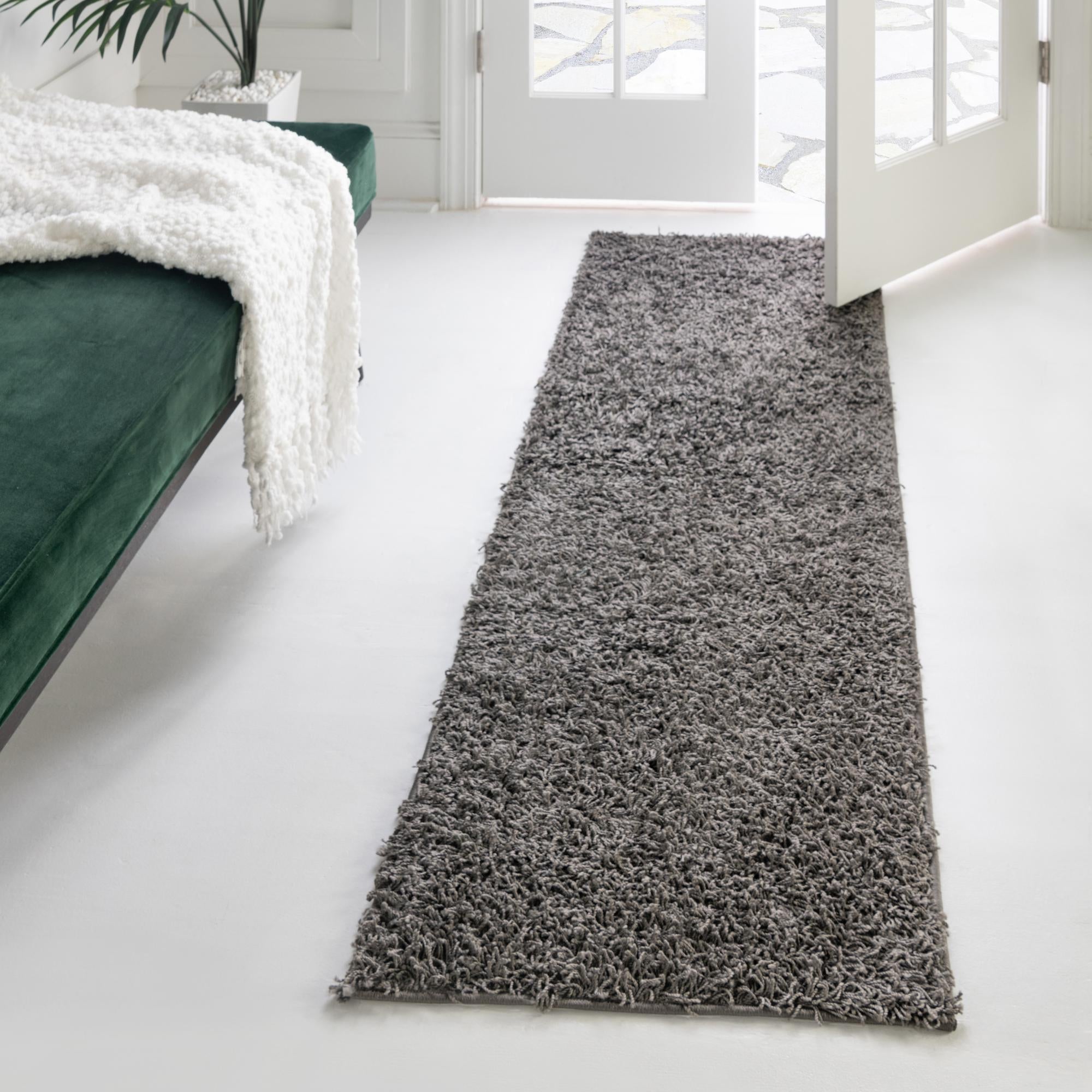 Cozy Haven Shag Collection Area Rug - Sanctuary (Graphite Gray)