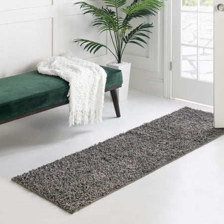 Cozy Haven Shag Collection Area Rug - Sanctuary (Graphite Gray)