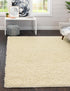 Cozy Haven Shag Collection Area Rug - Sanctuary (Pure Ivory)