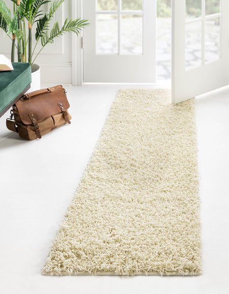 Cozy Haven Shag Collection Area Rug - Sanctuary (Pure Ivory)