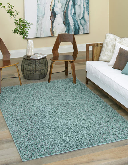 Cozy Haven Shag Collection Area Rug - Sanctuary (Light Slate Blue)