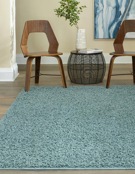 Cozy Haven Shag Collection Area Rug - Sanctuary (Light Slate Blue)