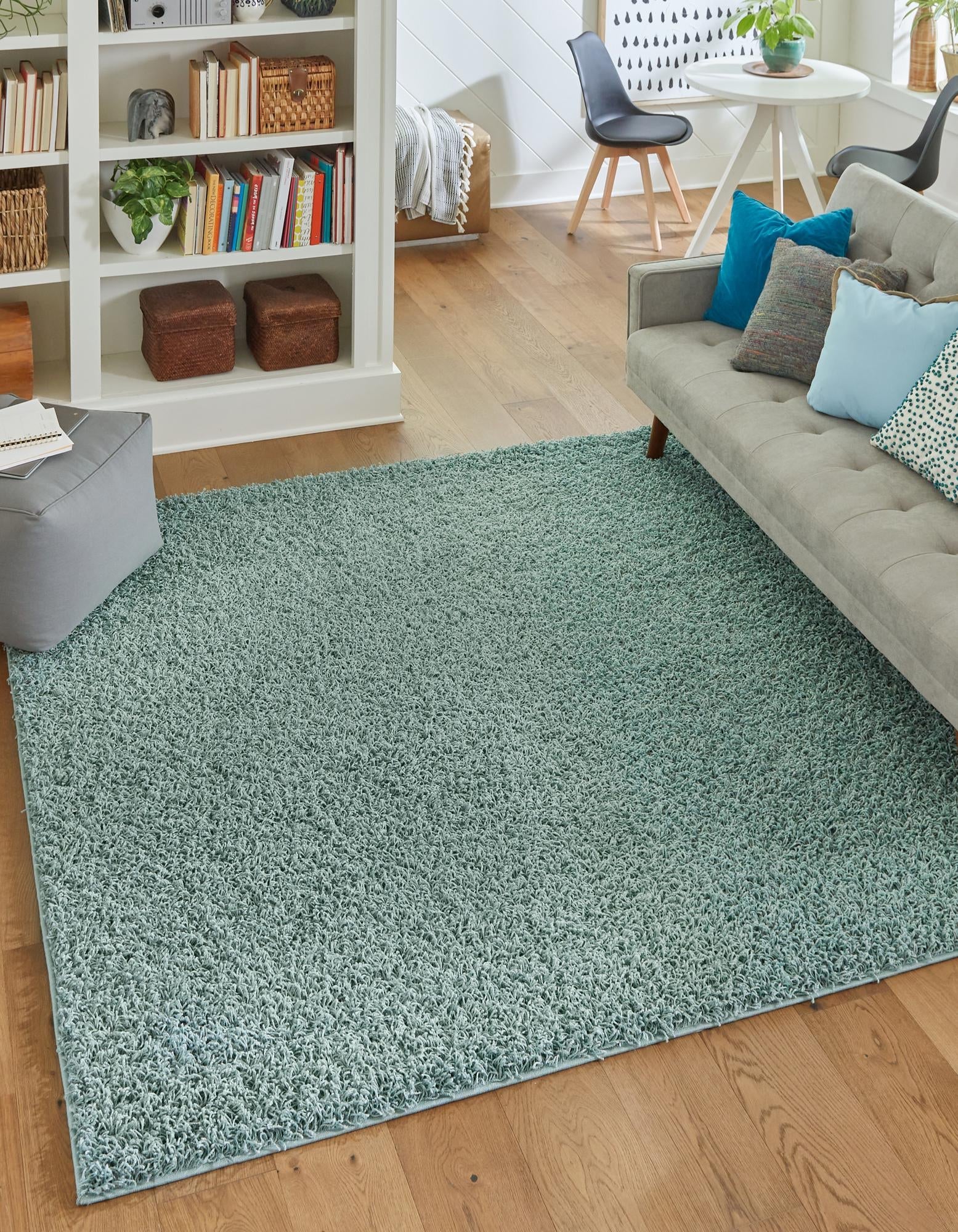 Cozy Haven Shag Collection Area Rug - Sanctuary (Light Slate Blue)