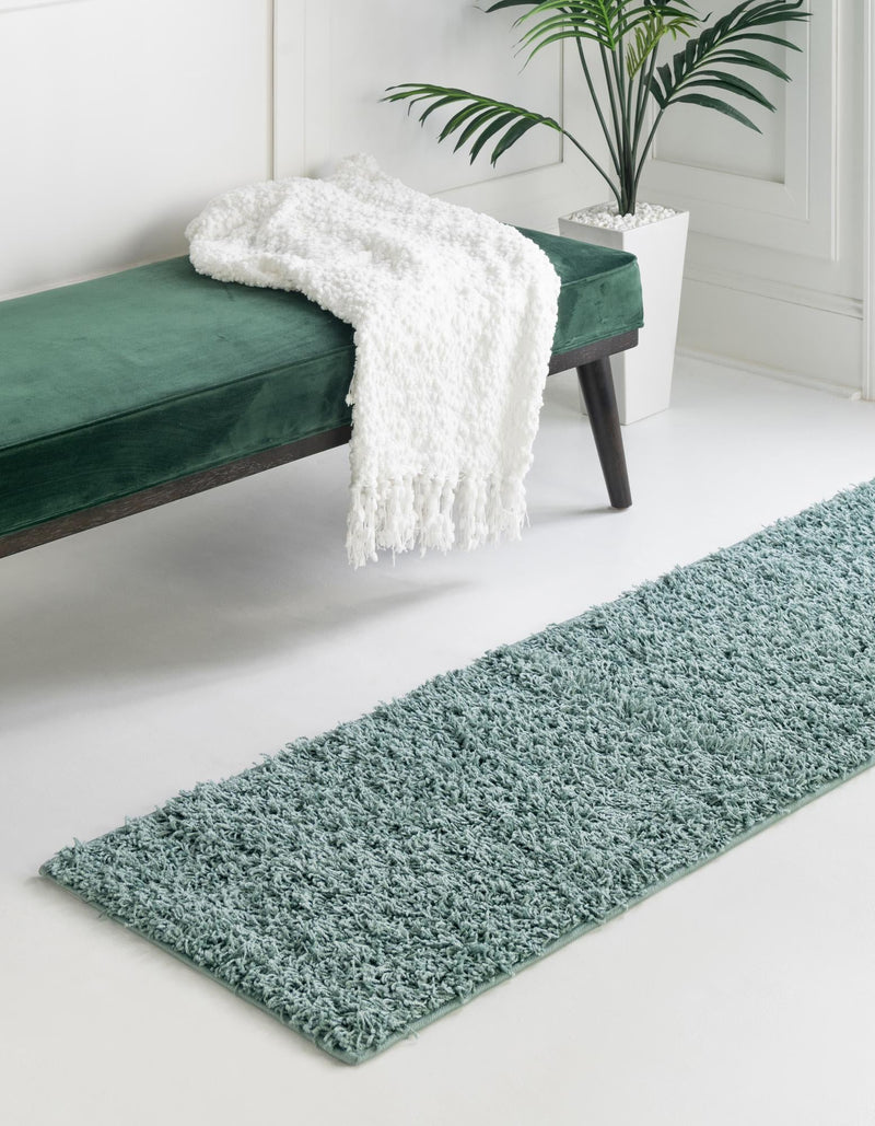 Cozy Haven Shag Collection Area Rug - Sanctuary (Light Slate Blue) Runner Light Slate Blue  lifestyle 14