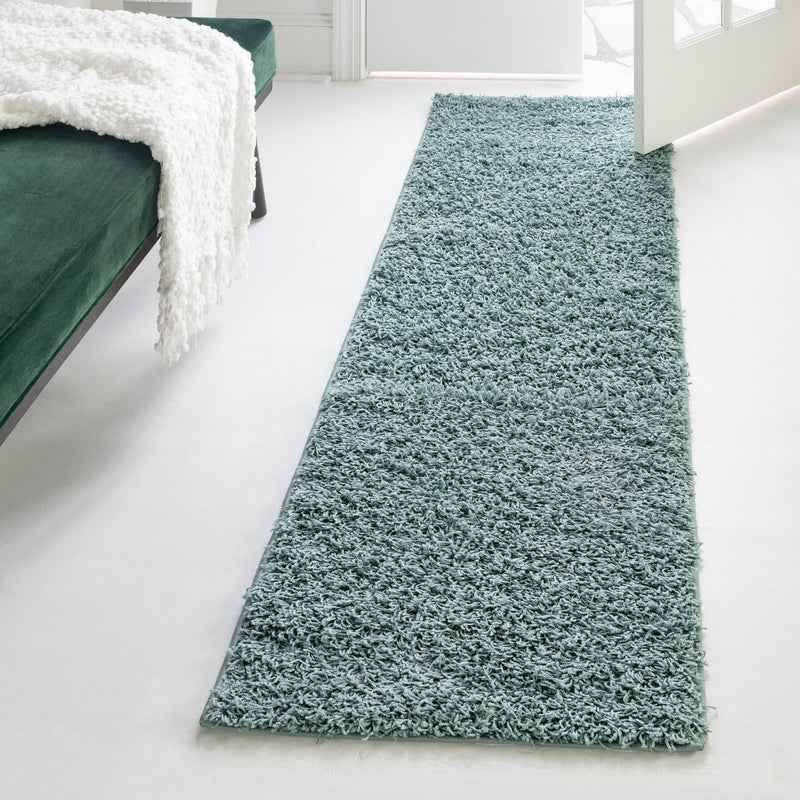 Cozy Haven Shag Collection Area Rug - Sanctuary (Light Slate Blue) Runner Light Slate Blue  lifestyle 26