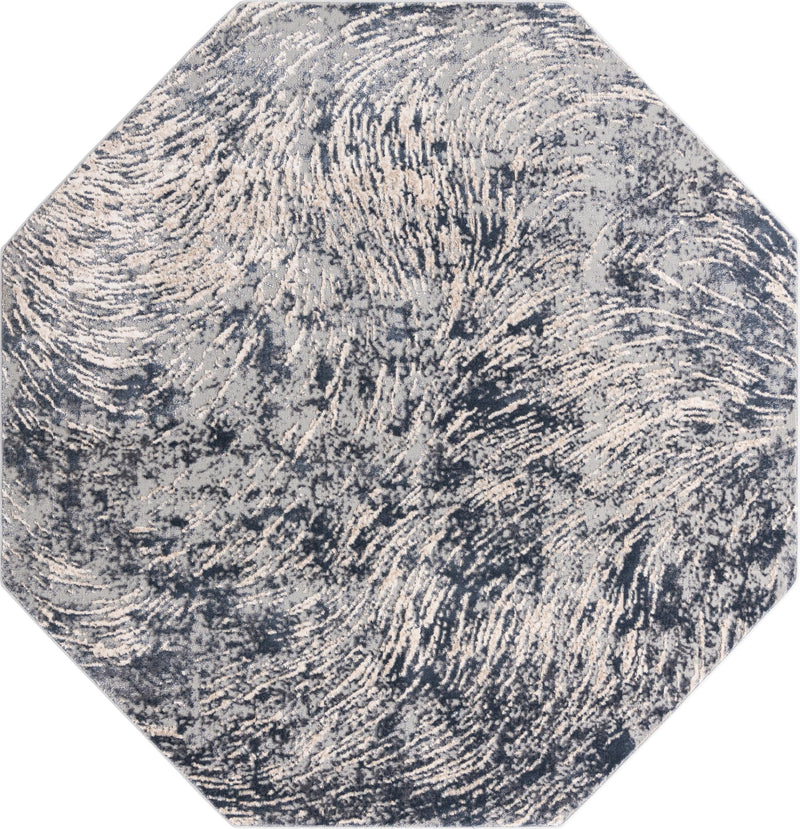 Serenity Sands Collection Area Rug -  Quietshore Octagon Gray  lifestyle 34