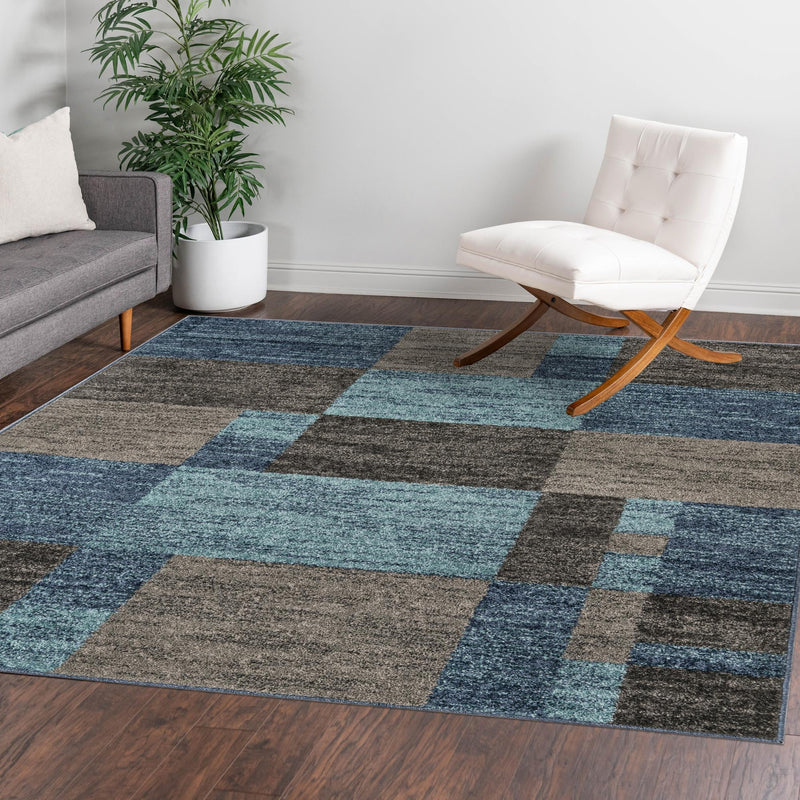 Autumn Meadow Collection Area Rug -  Sycamoreside (Blue Gray) Square Blue Gray  lifestyle 79