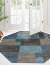 Autumn Meadow Collection Area Rug -  Sycamoreside (Blue Gray) Octagon Blue Gray  lifestyle 23