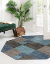 Autumn Meadow Collection Area Rug -  Sycamoreside (Blue Gray) Octagon Blue Gray  lifestyle 28