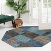 Autumn Meadow Collection Area Rug -  Sycamoreside (Blue Gray) Octagon Blue Gray  lifestyle 82