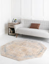 Sahara Elegance Collection Area Rug -  Ouarzazate Octagon Gray Blue  lifestyle 24