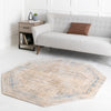 Sahara Elegance Collection Area Rug -  Ouarzazate Octagon Gray Blue  lifestyle 58