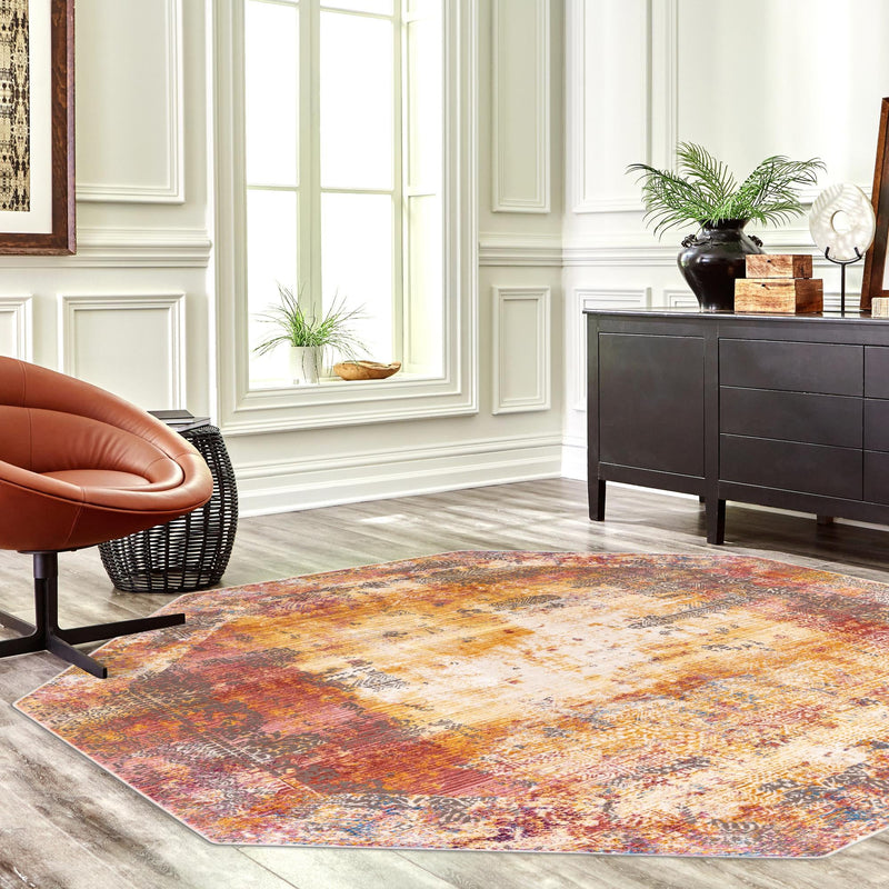 Sahara Elegance Collection Area Rug -  Dahab Octagon Multi  lifestyle 58