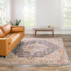 Sahara Elegance Collection Area Rug -  Zagora Square Blue Ivory  lifestyle 109