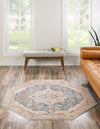 Sahara Elegance Collection Area Rug -  Zagora Octagon Blue Ivory  lifestyle 66