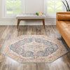 Sahara Elegance Collection Area Rug -  Zagora Octagon Blue Ivory  lifestyle 126