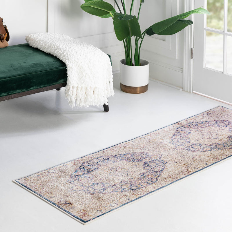 Sahara Elegance Collection Area Rug -  Zagora Runner Blue Ivory  lifestyle 132