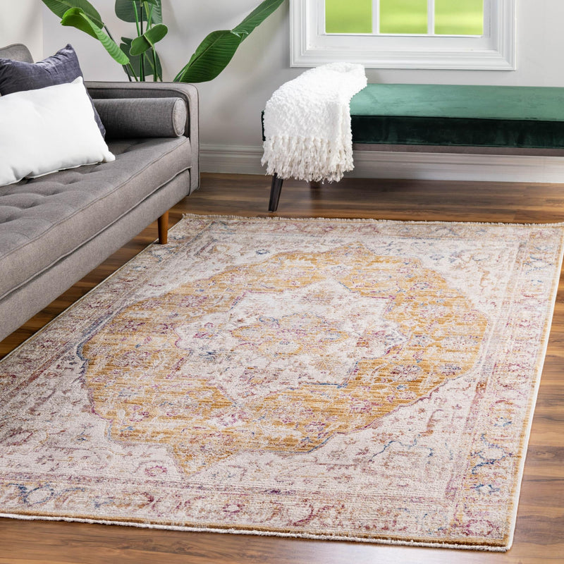 Sahara Elegance Collection Area Rug -  Zagora Rectangle Yellow  lifestyle 56