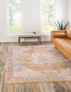 Sahara Elegance Collection Area Rug -  Zagora Square Yellow  lifestyle 75