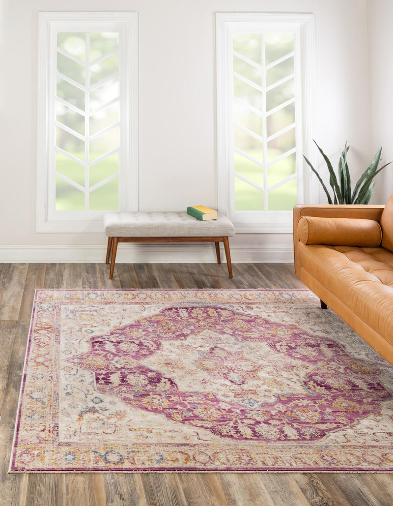 Sahara Elegance Collection Area Rug -  Zagora Square Lavender  lifestyle 65