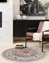 Mediterranea Elegance Collection Area Rug -  Sorrento Round Gray  lifestyle 23