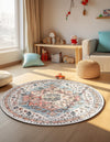 Mediterranea Elegance Collection Area Rug -  Sorrento Round Gray  lifestyle 24