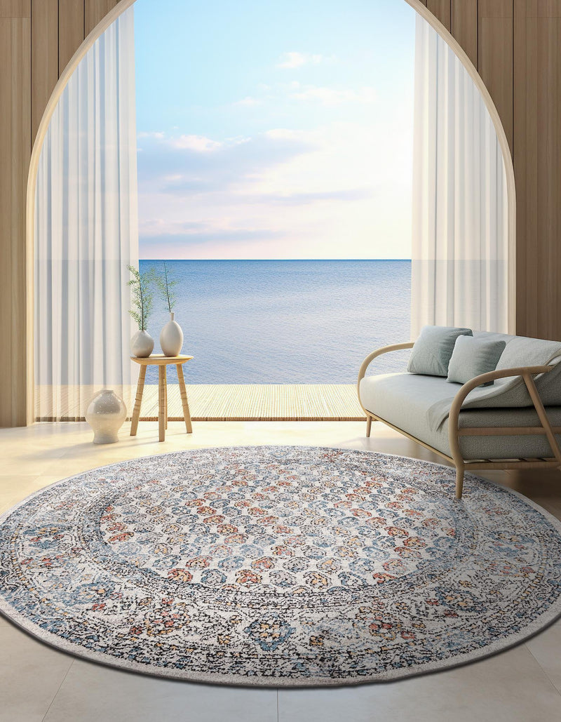 Mediterranea Elegance Collection Area Rug -  Siena Round Multi  lifestyle 18