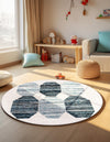 Mediterranea Elegance Collection Area Rug -  Delos Round Blue  lifestyle 23