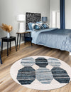 Mediterranea Elegance Collection Area Rug -  Delos Round Blue  lifestyle 26