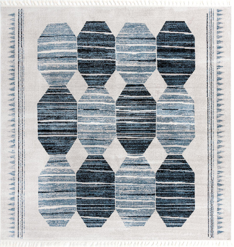 Mediterranea Elegance Collection Area Rug -  Delos Square Blue  lifestyle 12