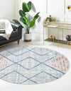 Mediterranea Elegance Collection Area Rug -  Taormina Round Blue  lifestyle 37