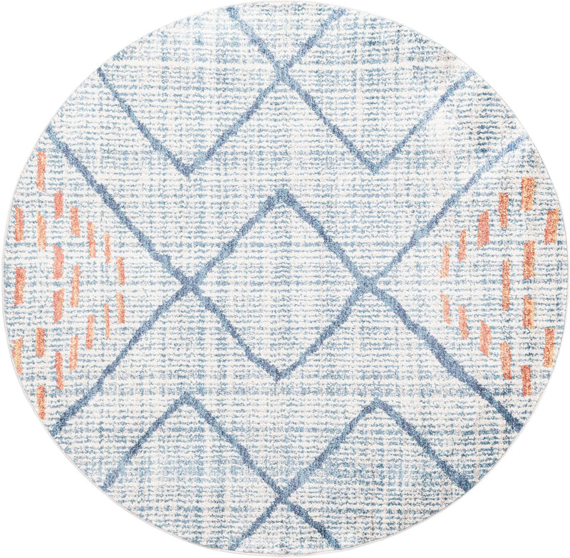 Mediterranea Elegance Collection Area Rug -  Taormina Round Blue  lifestyle 25