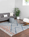 Mediterranea Elegance Collection Area Rug -  Taormina Square Blue  lifestyle 38