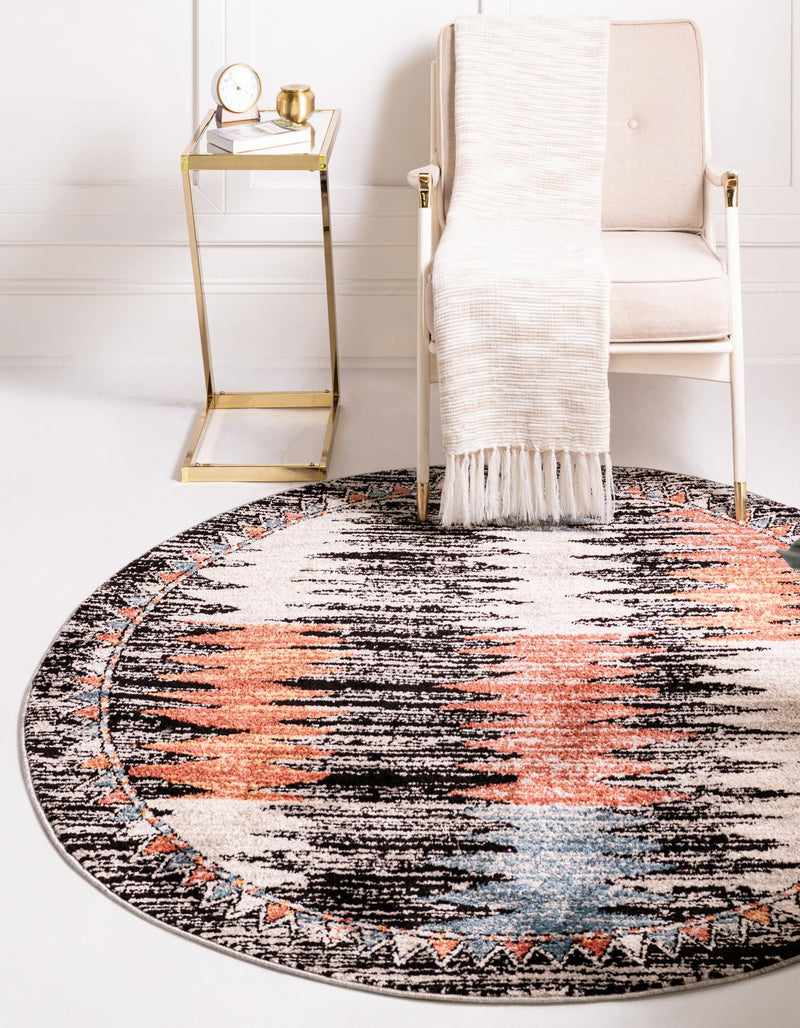 Mediterranea Elegance Collection Area Rug -  Positano Round Multi  lifestyle 12