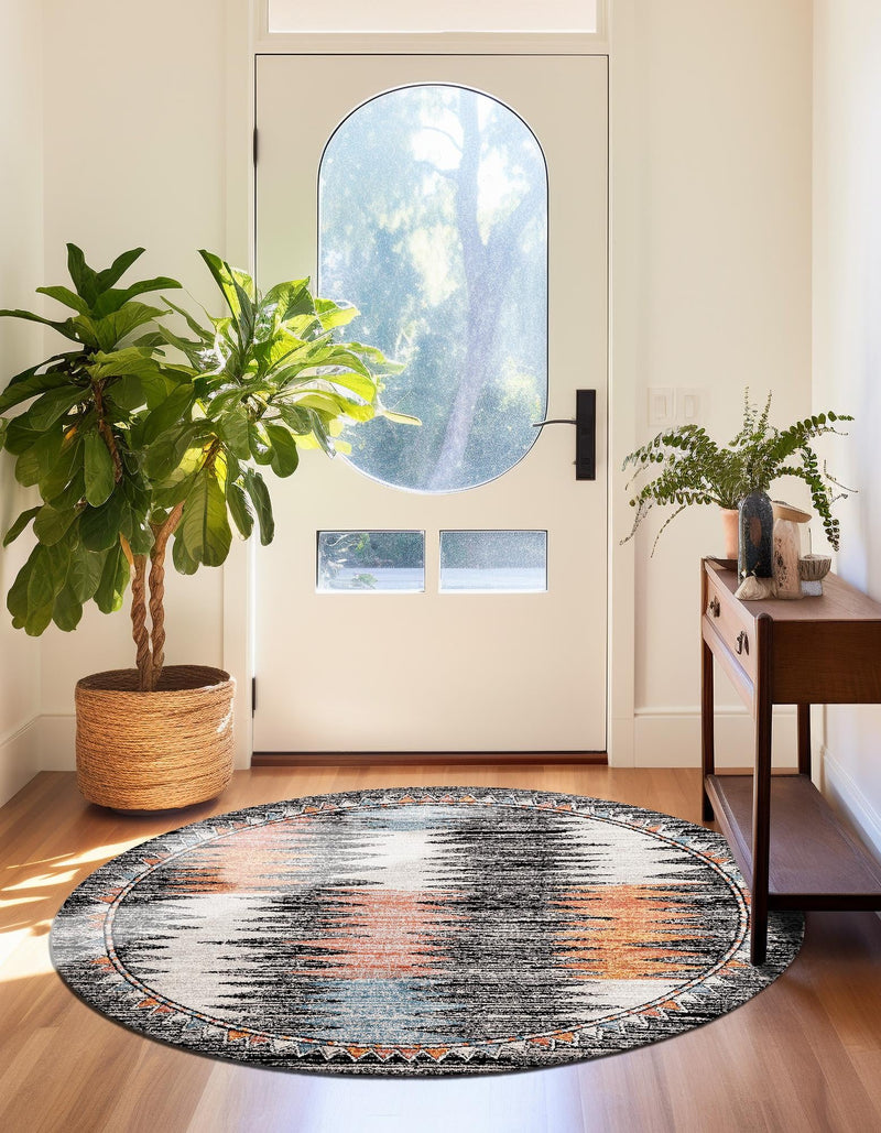 Mediterranea Elegance Collection Area Rug -  Positano Round Multi  lifestyle 23