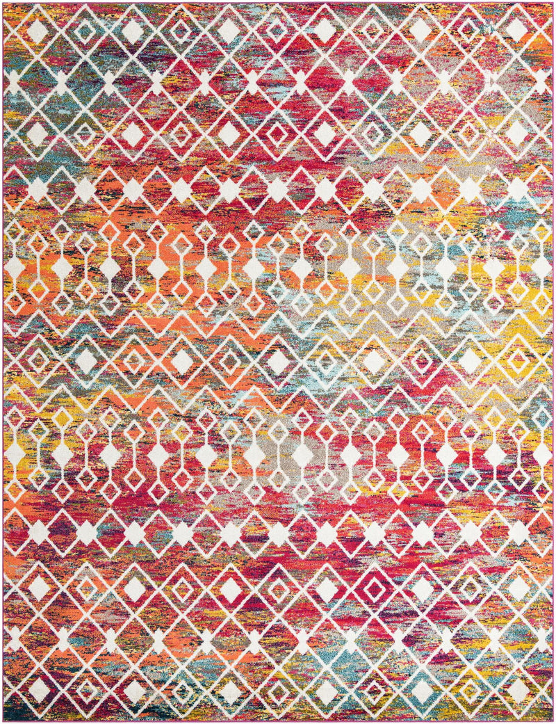 Mediterranean Lattice Collection Area Rug - Santorini (Multi) Rectangle Multi Main