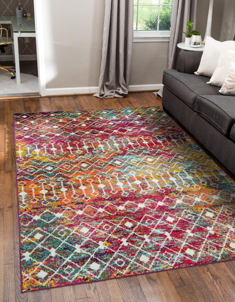 Mediterranean Lattice Collection Area Rug - Santorini (Multi) Rectangle Multi  lifestyle 0