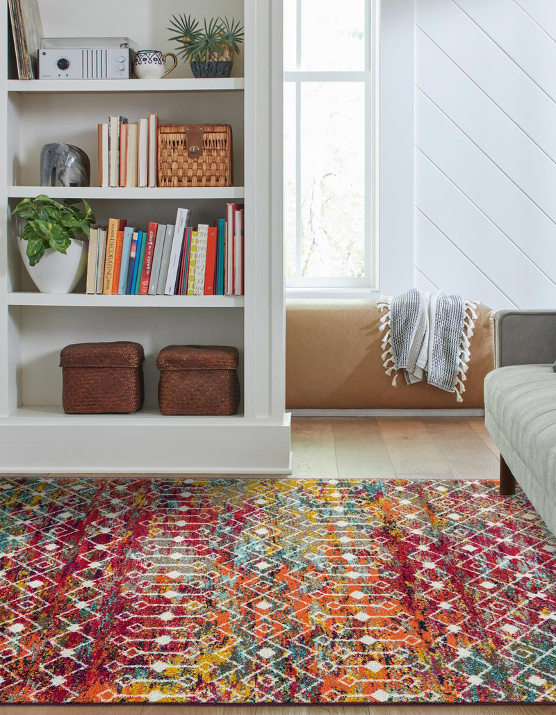 Mediterranean Lattice Collection Area Rug - Santorini (Multi) Rectangle Multi  lifestyle 14