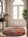 Mediterranean Lattice Collection Area Rug - Santorini (Multi) Oval Multi  lifestyle 5