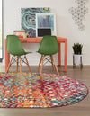 Mediterranean Lattice Collection Area Rug - Santorini (Multi) Oval Multi  lifestyle 9