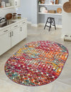 Mediterranean Lattice Collection Area Rug - Santorini (Multi) Oval Multi  lifestyle 10