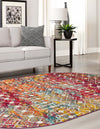 Mediterranean Lattice Collection Area Rug - Santorini (Multi) Oval Multi  lifestyle 11