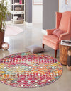 Mediterranean Lattice Collection Area Rug - Santorini (Multi) Round Multi  lifestyle 0