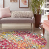 Mediterranean Lattice Collection Area Rug - Santorini (Multi) Round Multi  lifestyle 14