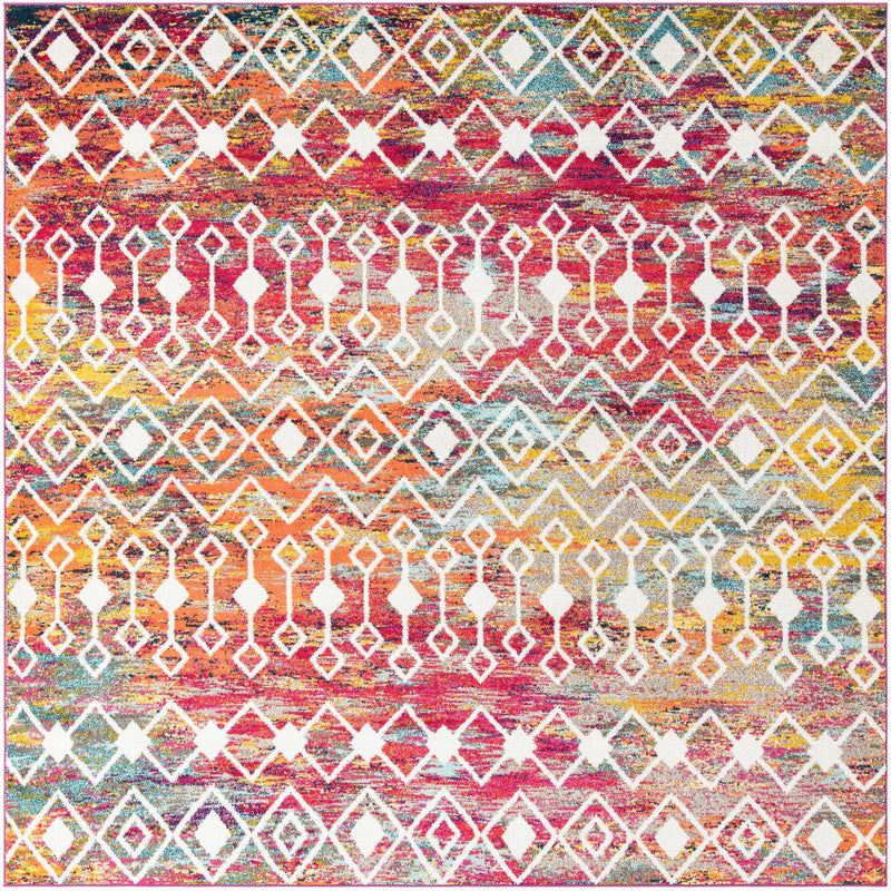 Mediterranean Lattice Collection Area Rug - Santorini (Multi) Square Multi Main