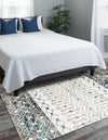 Mediterranean Lattice Collection Area Rug -  Casablanca (Ivory Gray Blue) Rectangle Ivory Gray Blue  lifestyle 3