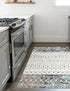 Mediterranean Lattice Collection Area Rug -  Casablanca (Ivory Gray Blue)