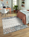 Mediterranean Lattice Collection Area Rug -  Casablanca (Ivory Gray Blue) Rectangle Ivory Gray Blue  lifestyle 11