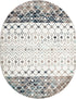 Mediterranean Lattice Collection Area Rug -  Casablanca (Ivory Gray Blue)