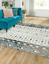 Mediterranean Lattice Collection Area Rug -  Casablanca (Ivory Gray Blue)